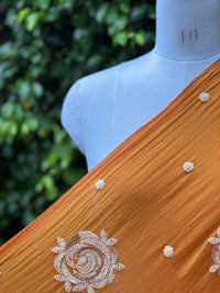 Pearl Embroidered 40gm Banarasi Chanderi Fabrics