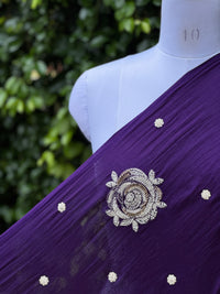 Pearl Embroidered 40gm Banarasi Chanderi Fabrics