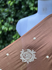 Pearl Embroidered 40gm Banarasi Chanderi Fabrics