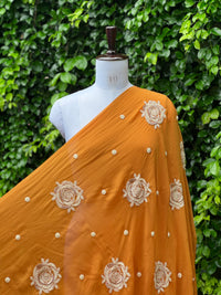 Pearl Embroidered Viscose Organza Fabric