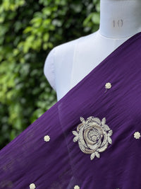 Pearl Embroidered Viscose Organza Fabric