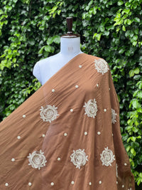 Pearl Embroidered Viscose Organza Fabric