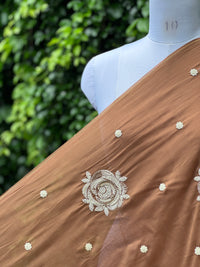 Pearl Embroidered Viscose Organza Fabric