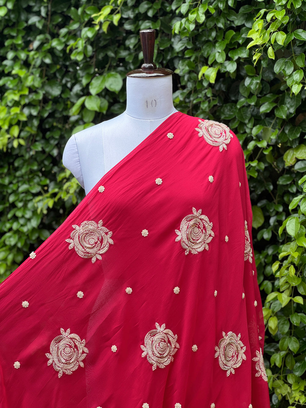 Pearl Embroidered Viscose Organza Fabric