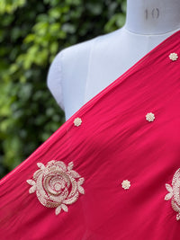 Pearl Embroidered Viscose Organza Fabric