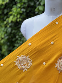 Pearl Embroidered Viscose Organza Fabric
