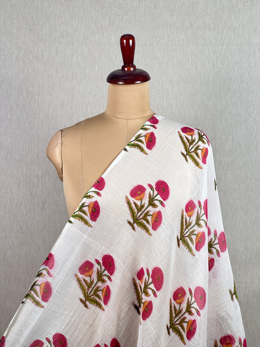 Printed Malai Chanderi Fabric