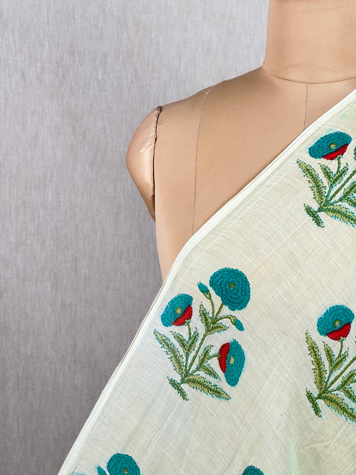 Printed Malai Chanderi Fabric