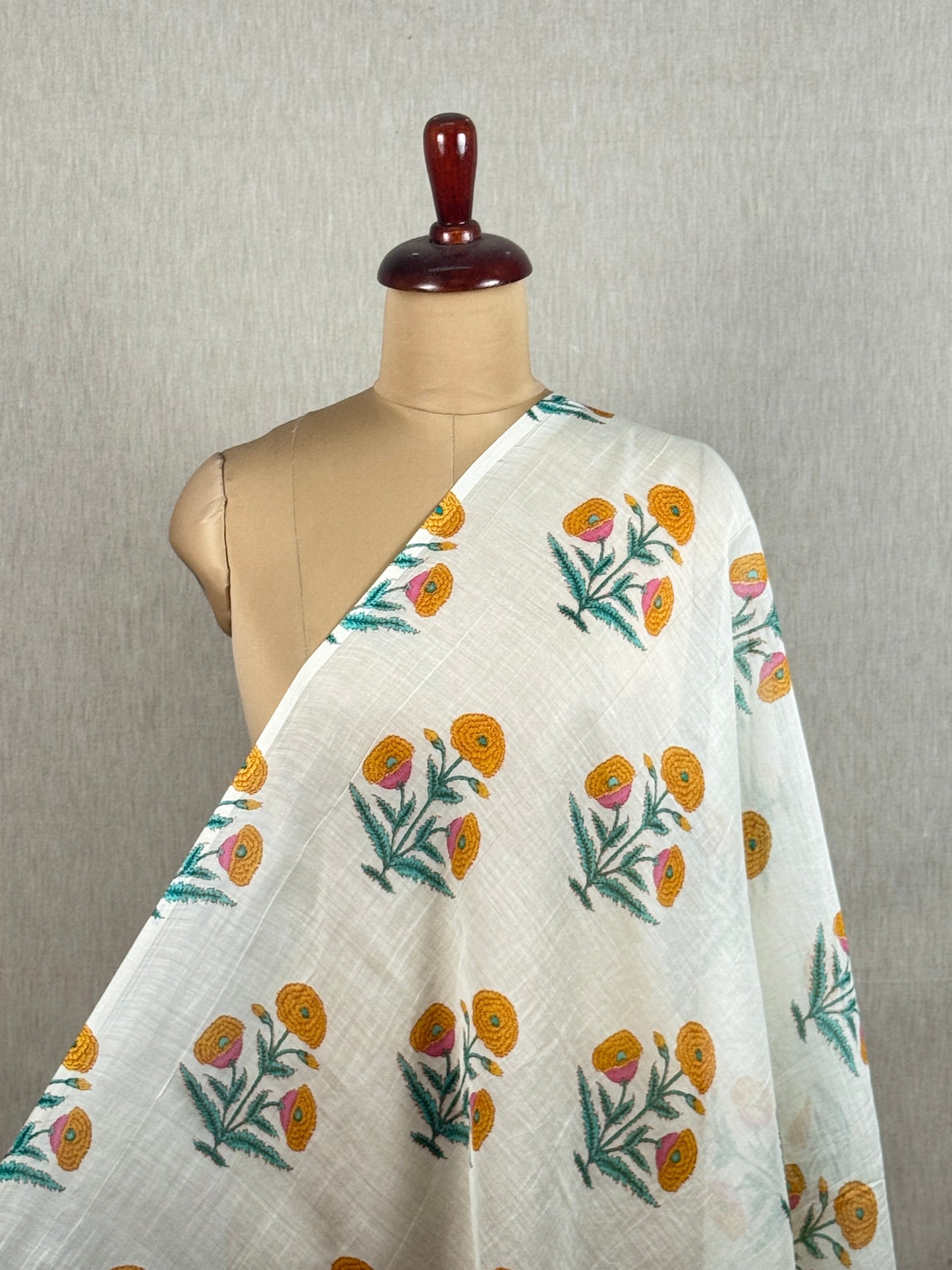 Printed Malai Chanderi Fabric