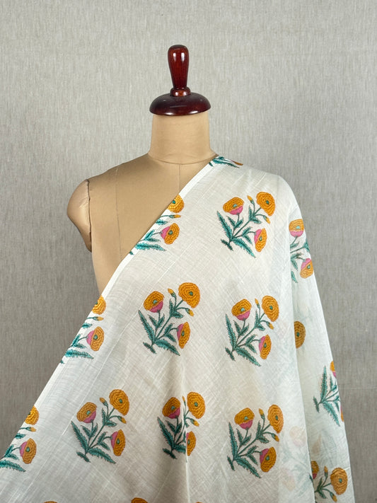 Printed Malai Chanderi Fabric