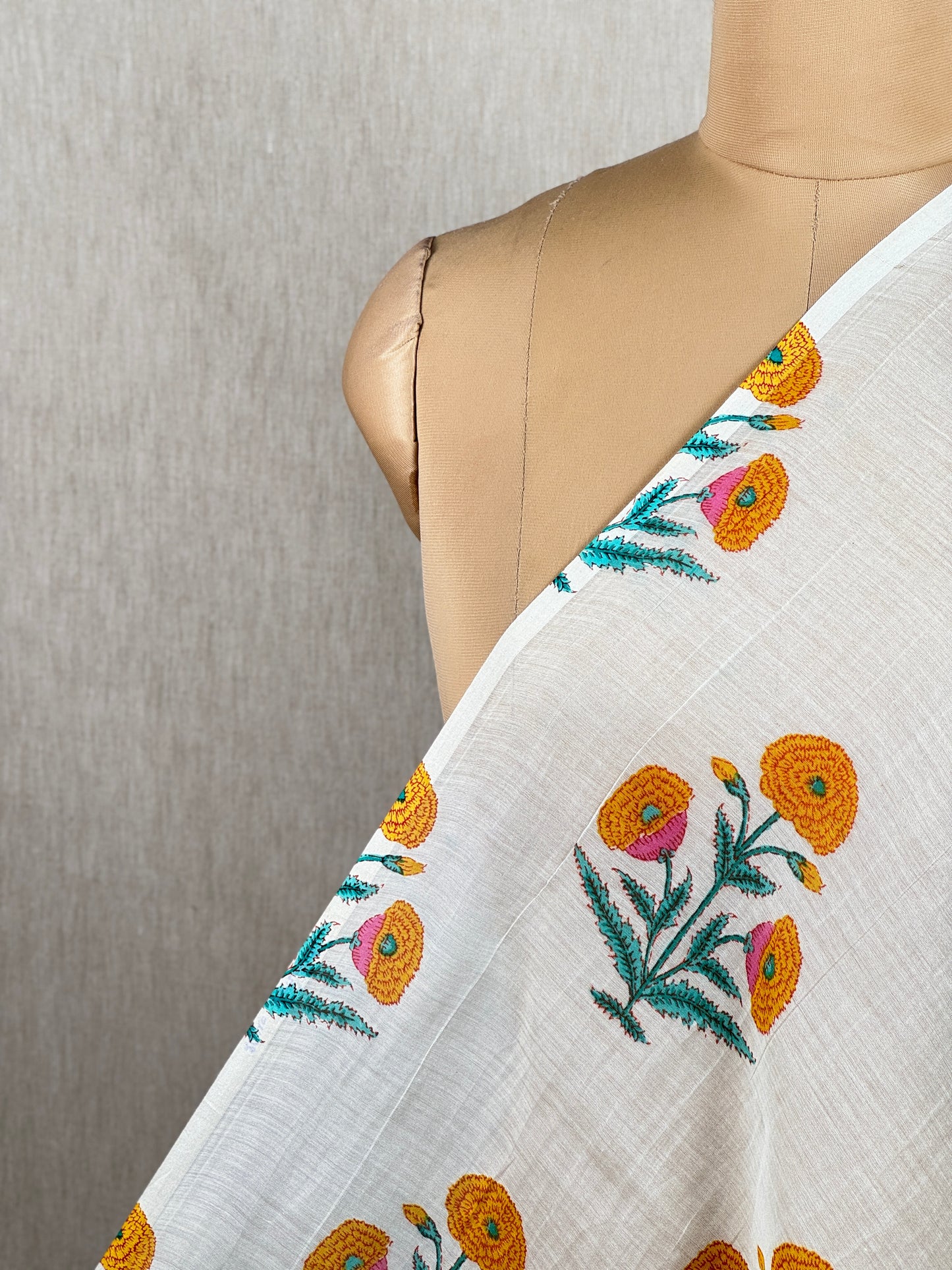 Printed Malai Chanderi Fabric