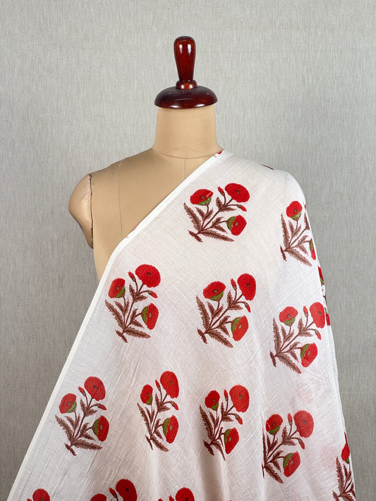 Printed Malai Chanderi Fabric