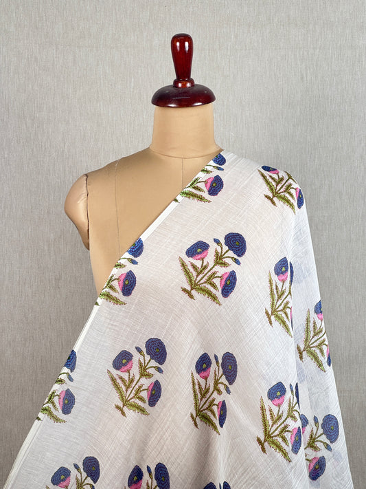 Printed Malai Chanderi Fabric