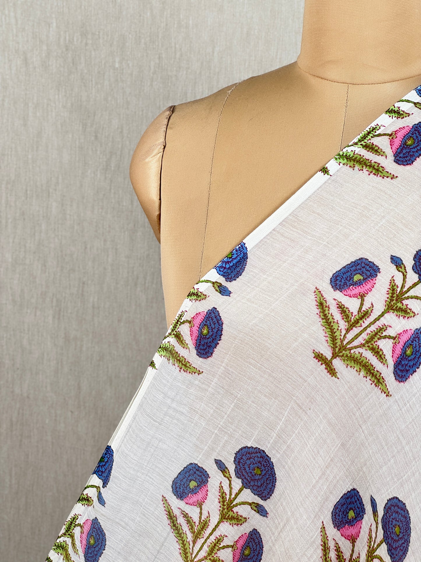 Printed Malai Chanderi Fabric