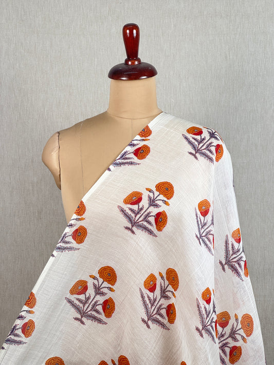 Printed Malai Chanderi Fabric