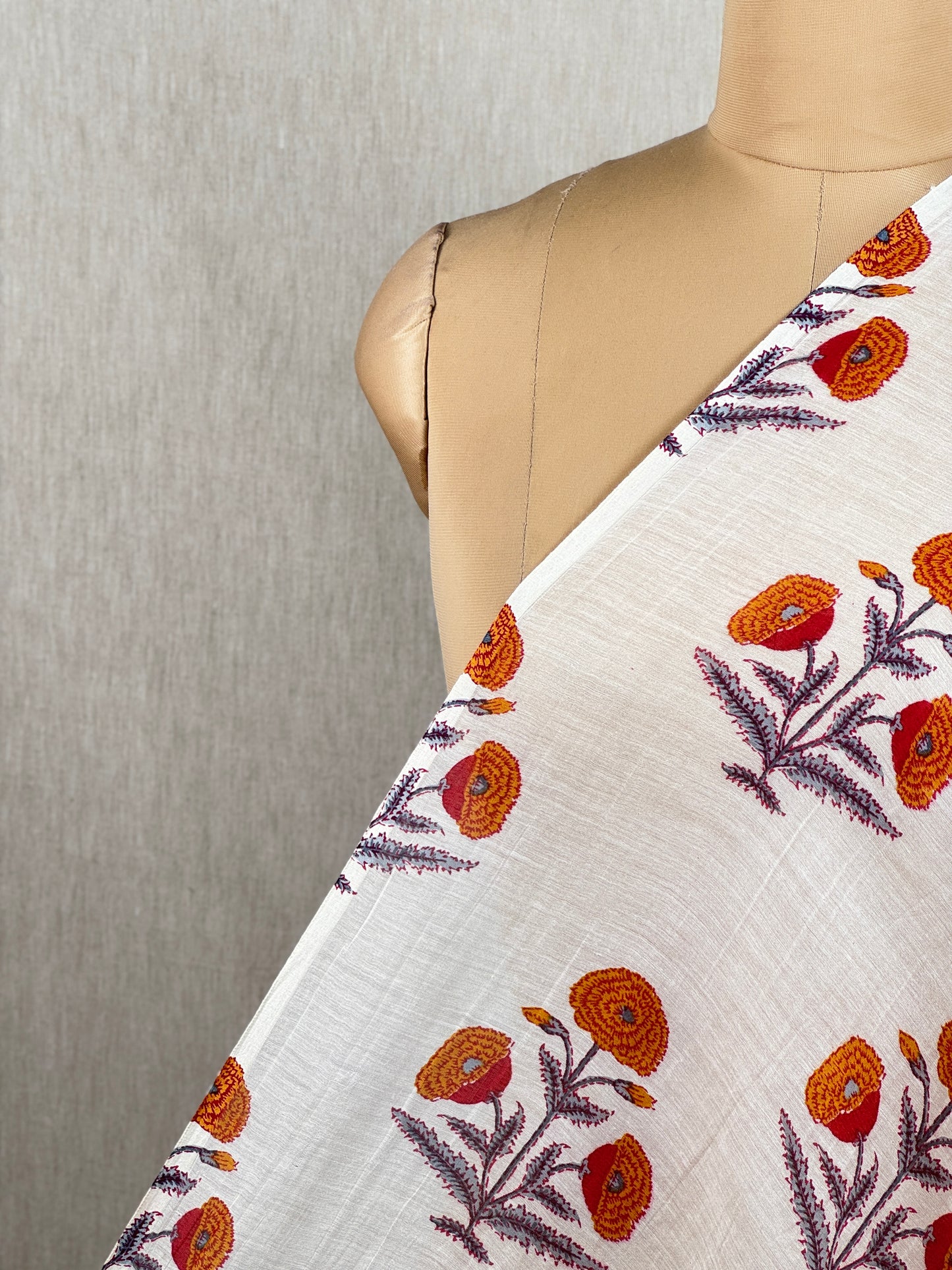 Printed Malai Chanderi Fabric