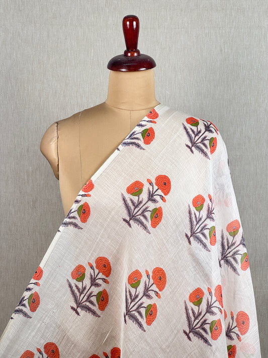 Printed Malai Chanderi Fabric