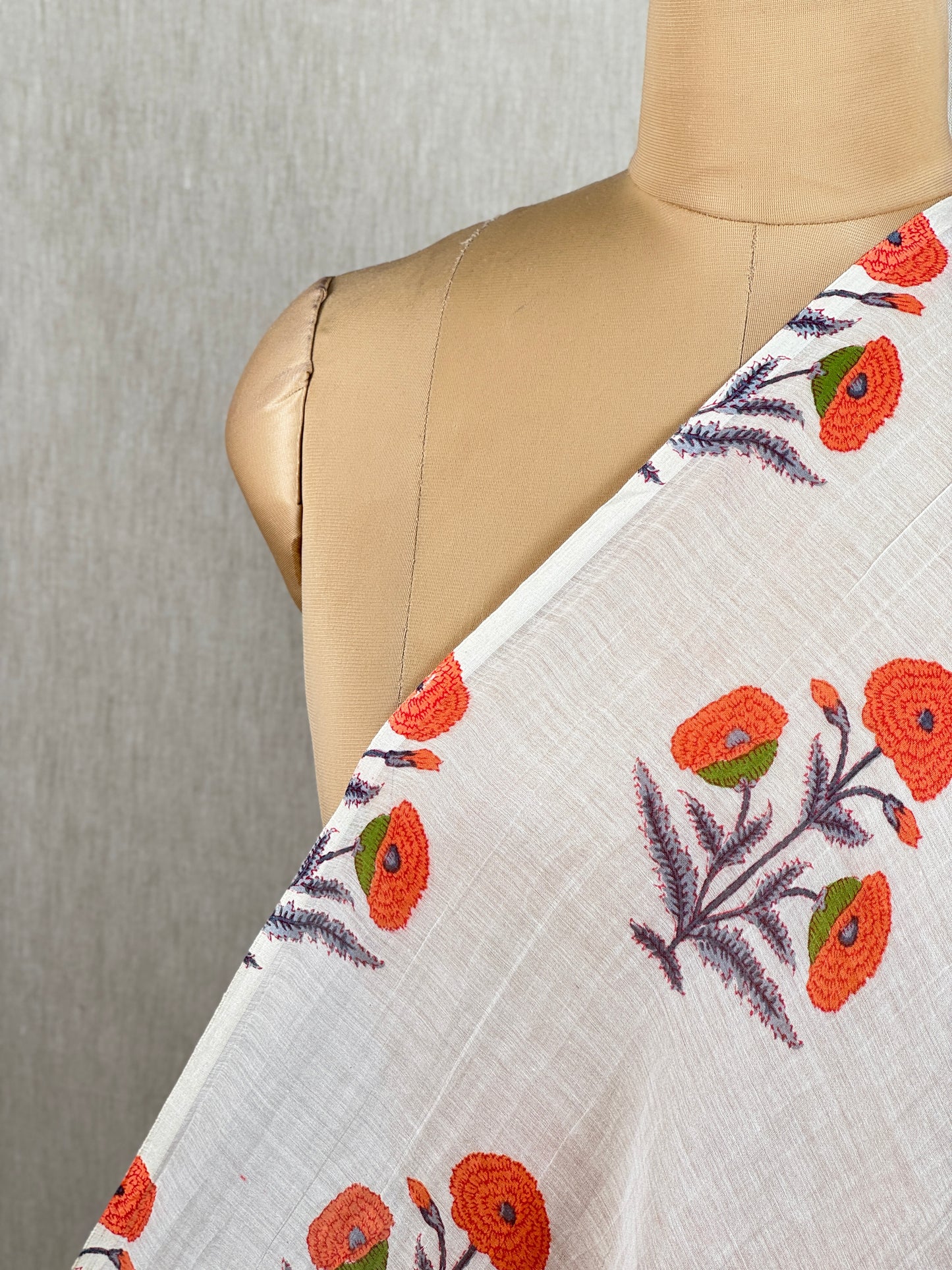 Printed Malai Chanderi Fabric