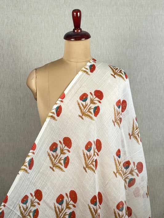 Printed Malai Chanderi Fabric
