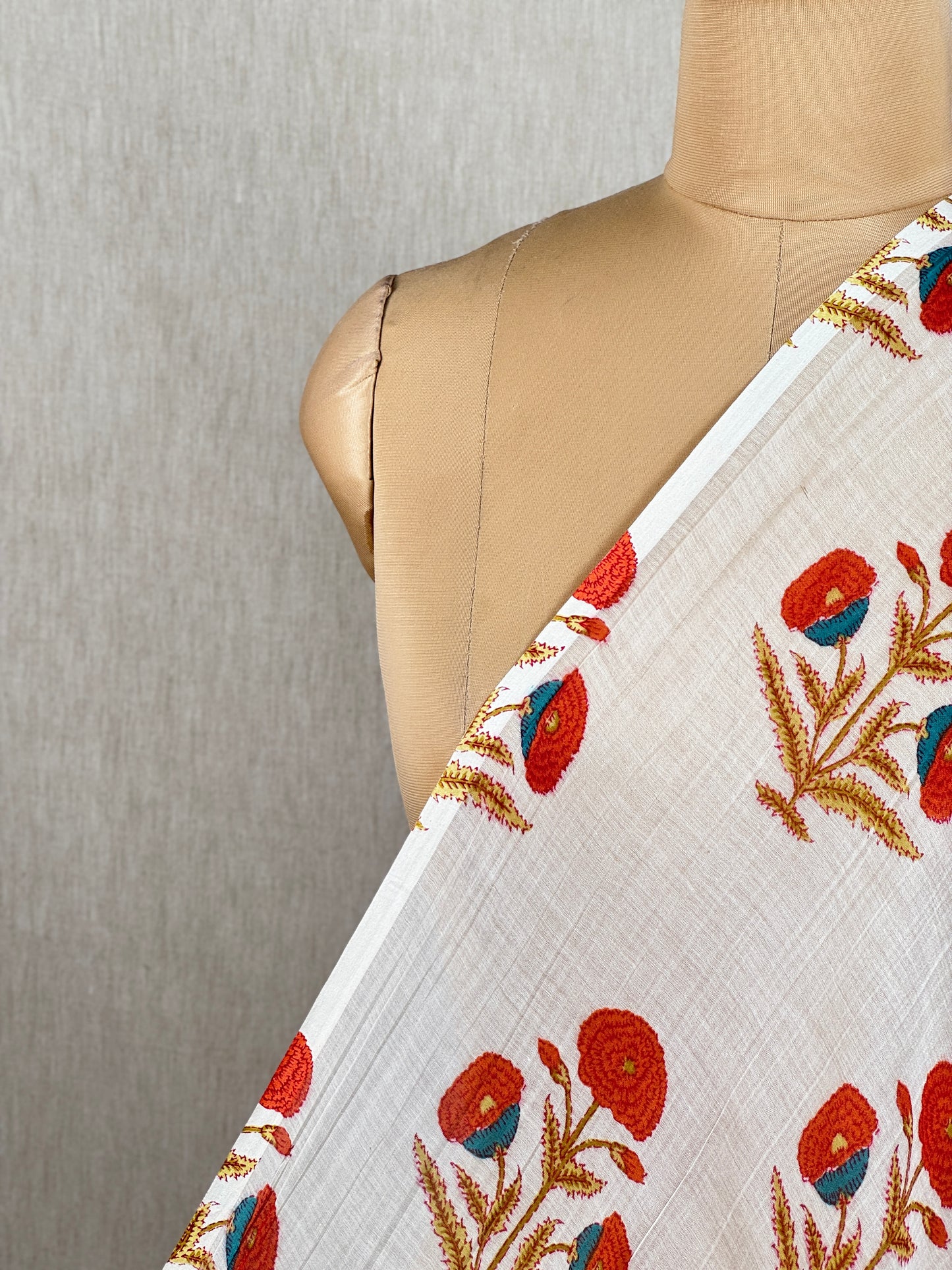 Printed Malai Chanderi Fabric