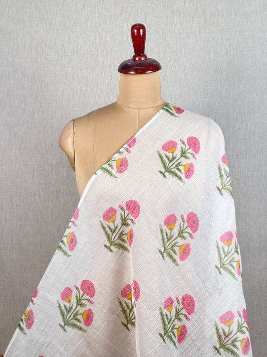Printed Malai Chanderi Fabric