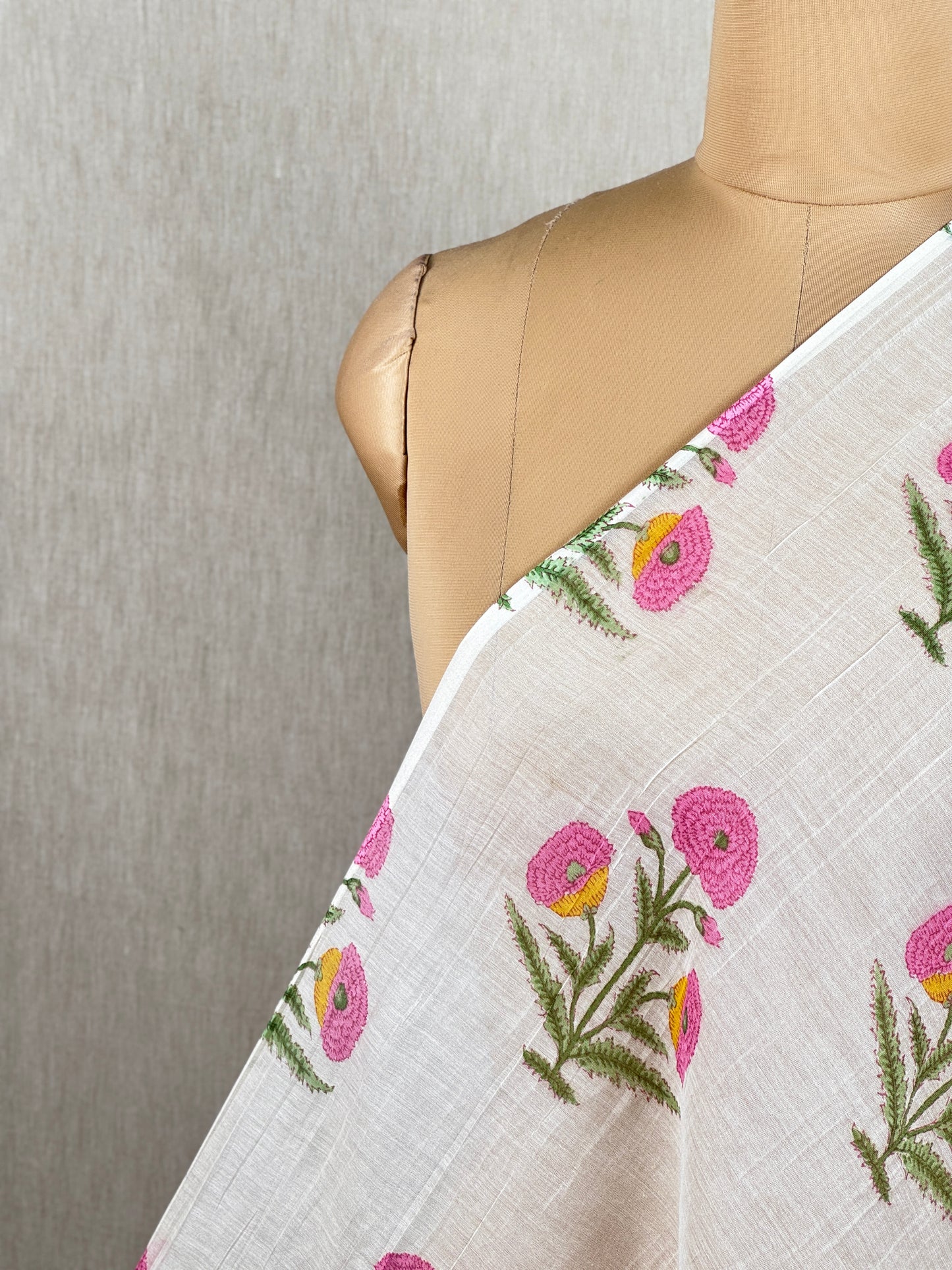 Printed Malai Chanderi Fabric