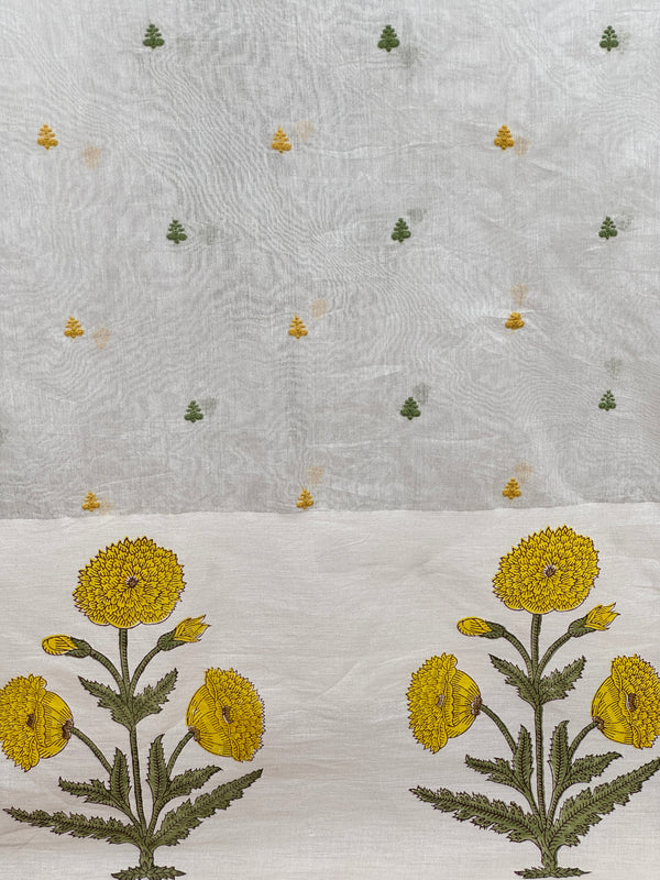 Block Printed Banarasi Chanderi Fabrics