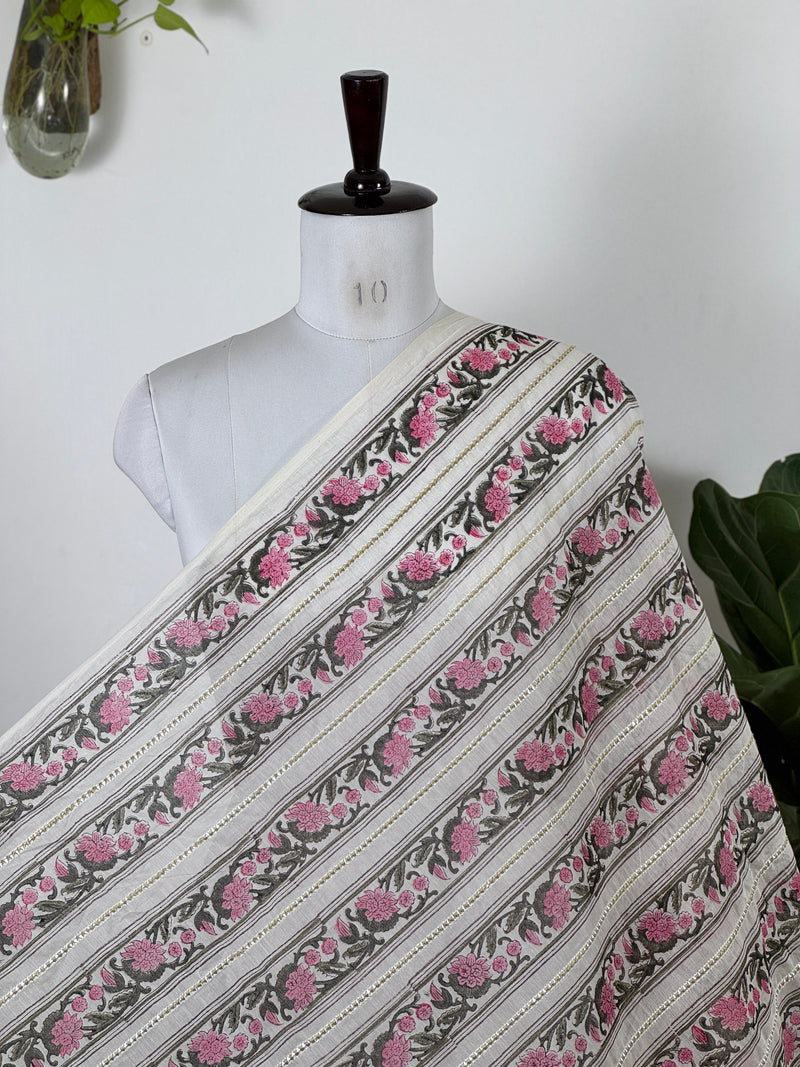 Block Printed Gotta Patti  Banarasi Chanderi Fabrics