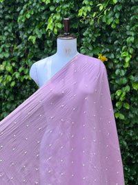 Embroidered & Mirror Work Mul Cotton Fabrics
