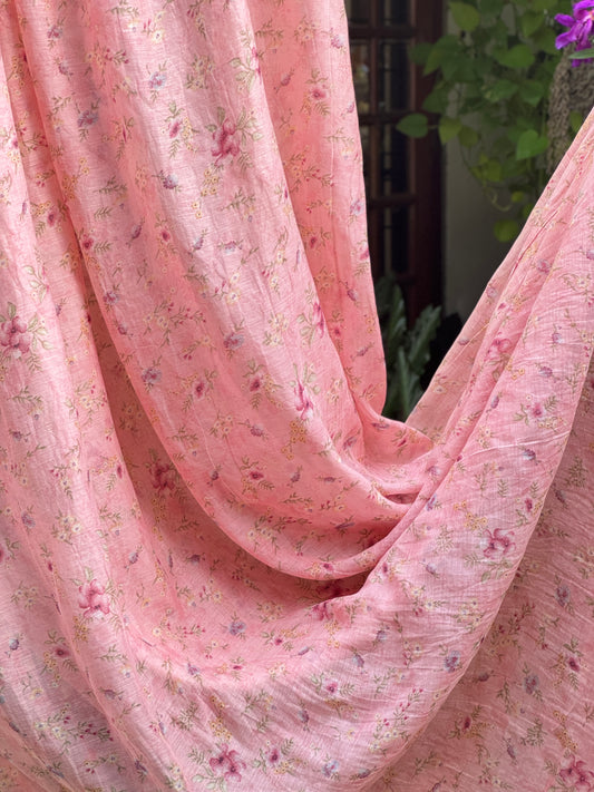 Printed Malai Chanderi Fabric