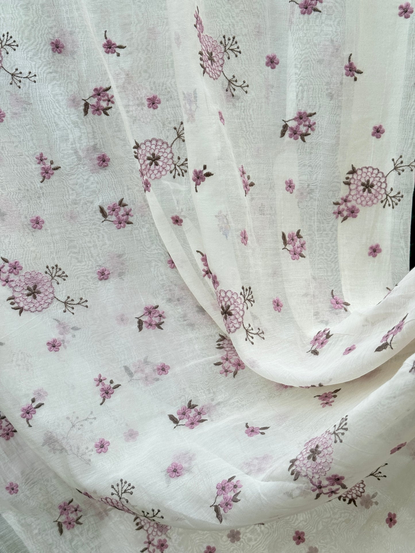 Embroidered 40 gm Banarasi Chanderi Fabric
