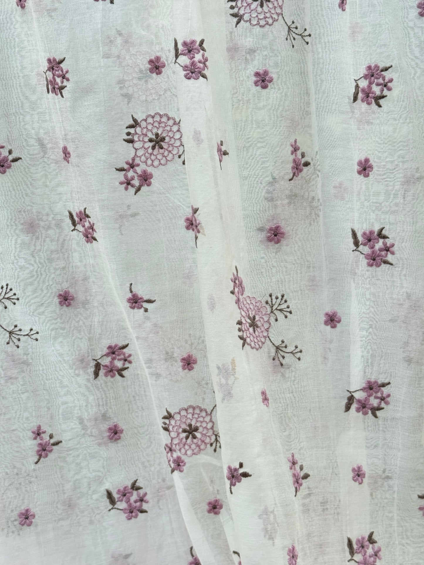 Embroidered 40 gm Banarasi Chanderi Fabric
