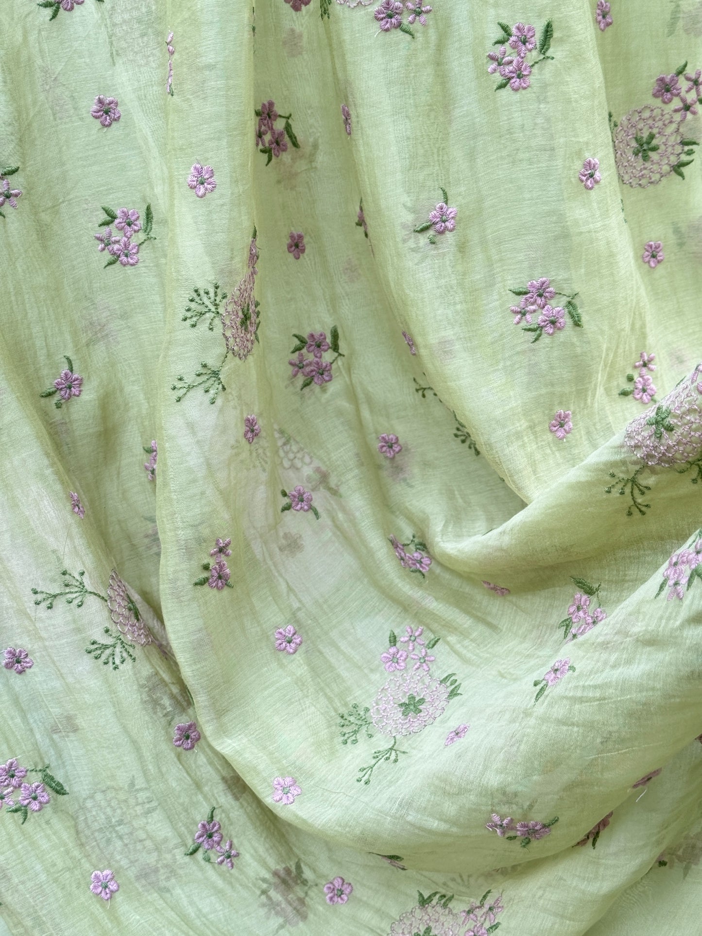 Embroidered 40 gm Banarasi Chanderi Fabric