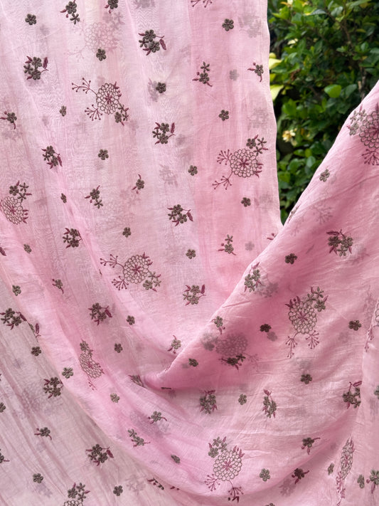Embroidered 40 gm Banarasi Chanderi Fabric