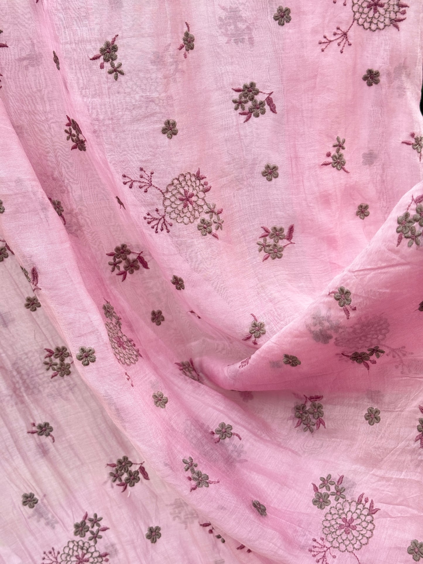Embroidered 40 gm Banarasi Chanderi Fabric
