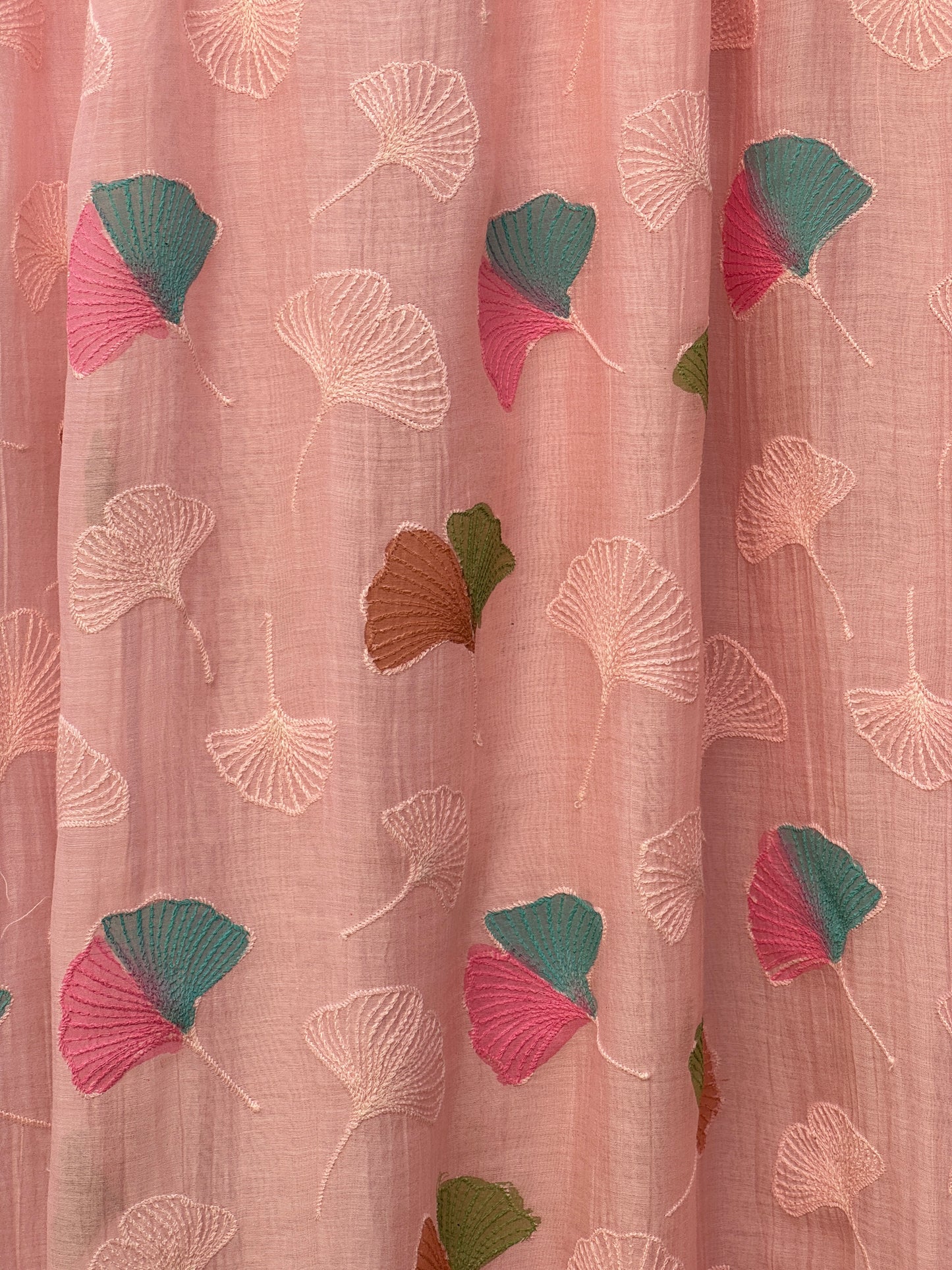 Hand Painted Embroidered 40 gm Banarasi Chanderi Fabric