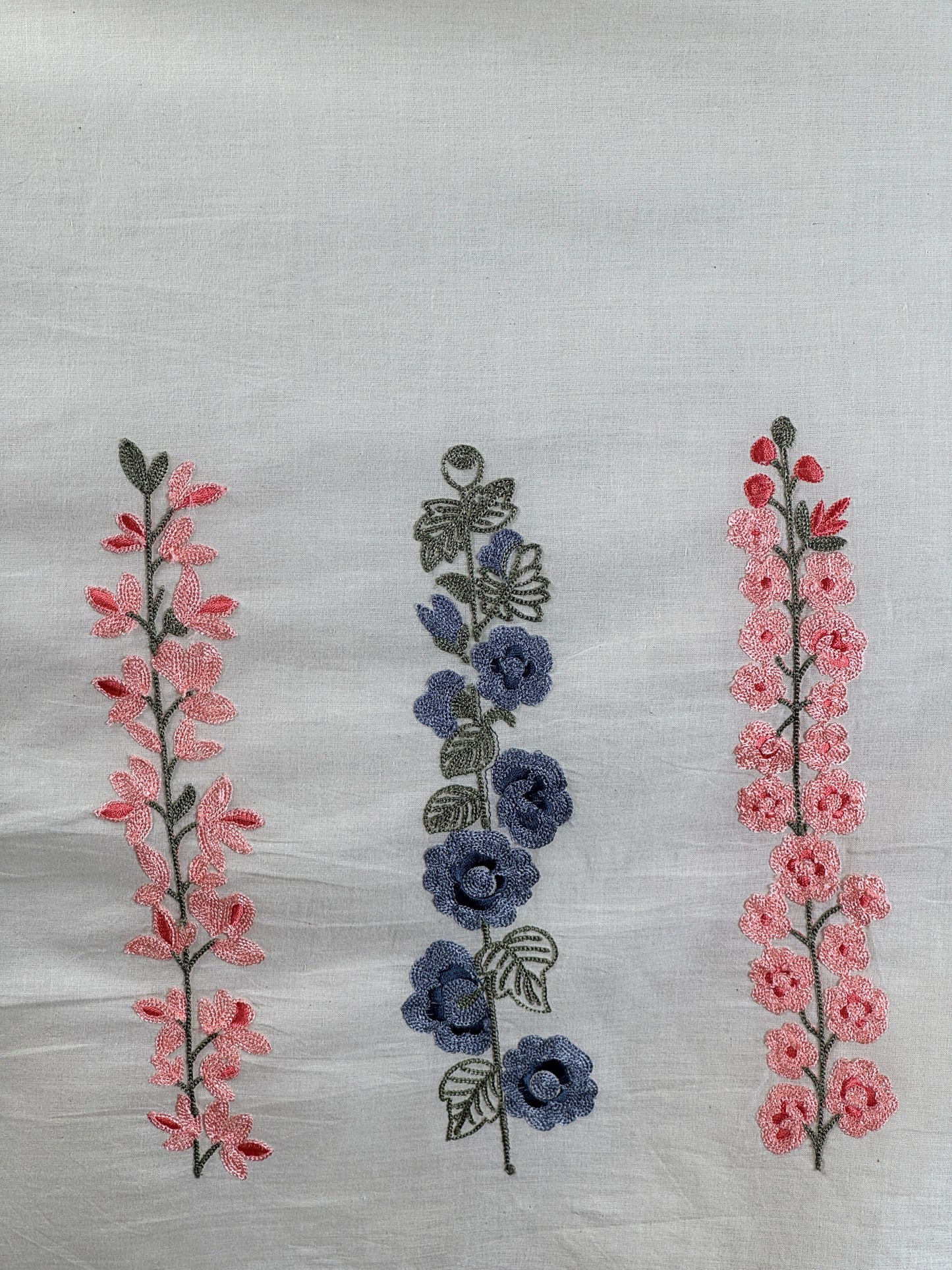 Border Embroidered Kora Cotton Fabric