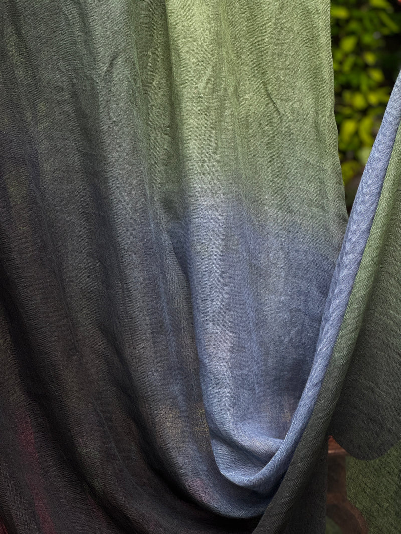 4D Ombré Dyed Gauze Linen Fabric