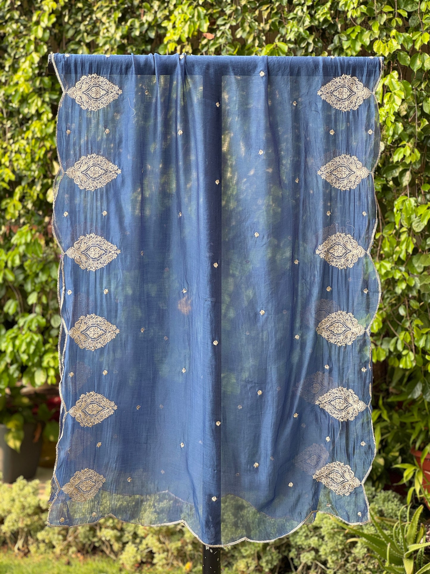 Zari Embroidered Banarasi Silk Chanderi Dupatta