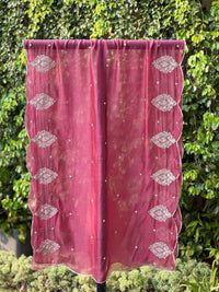 Zari Embroidered Banarasi Silk Chanderi Dupatta