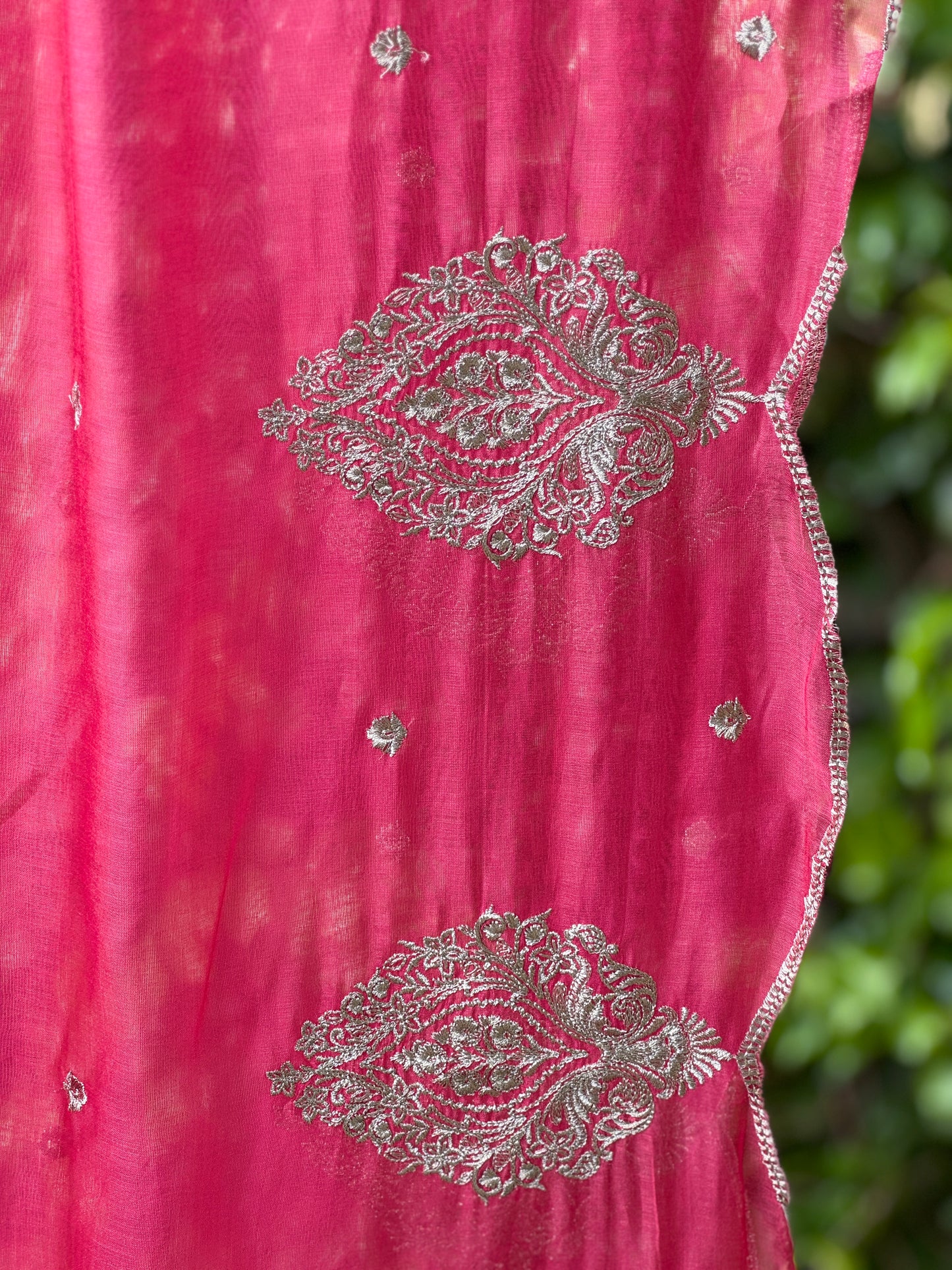 Zari Embroidered Banarasi Silk Chanderi Dupatta