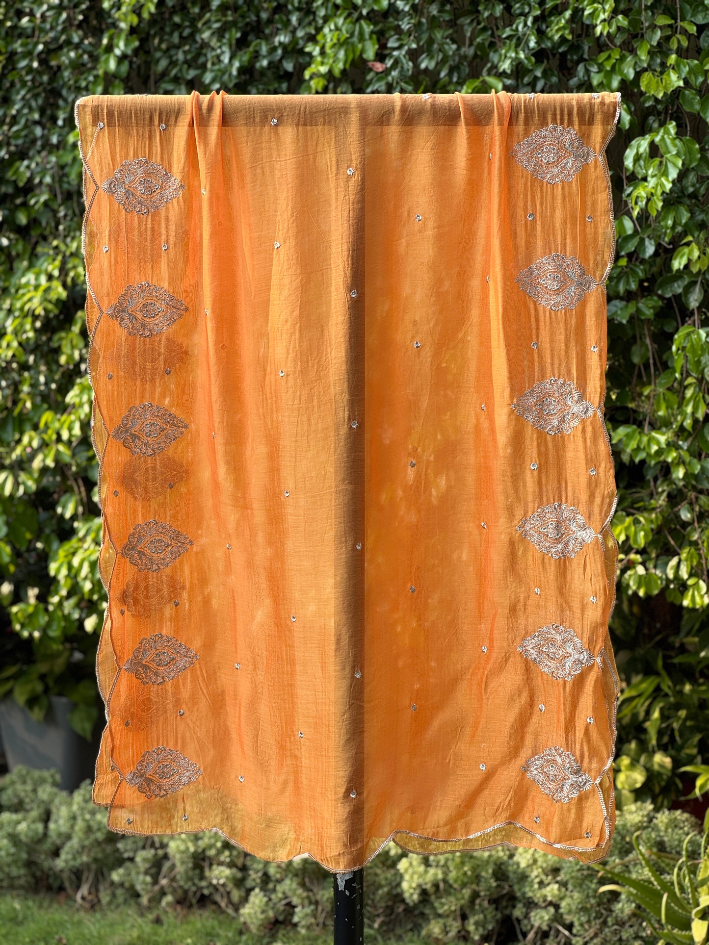 Zari Embroidered Banarasi Silk Chanderi Dupatta