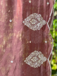 Zari Embroidered Banarasi Silk Chanderi Dupatta