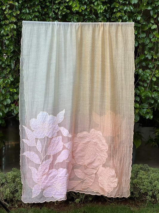 Applique Embroidered 4D Banarasi Silk Chanderi Dupatta