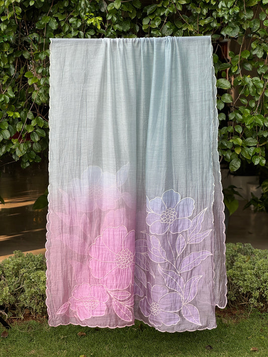 Applique Embroidered 4D Banarasi Silk Chanderi Dupatta