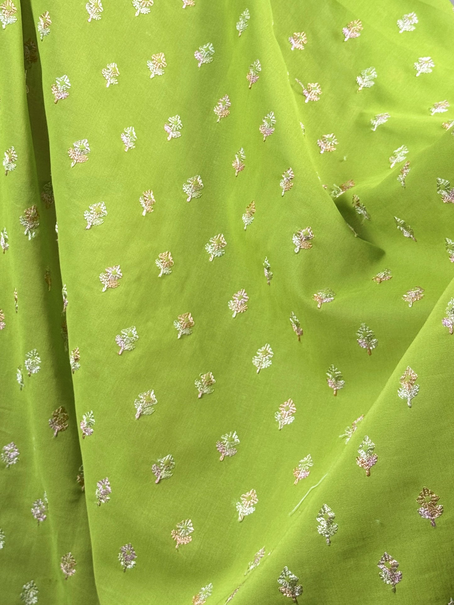 Embroidered Voile Cotton  Fabric