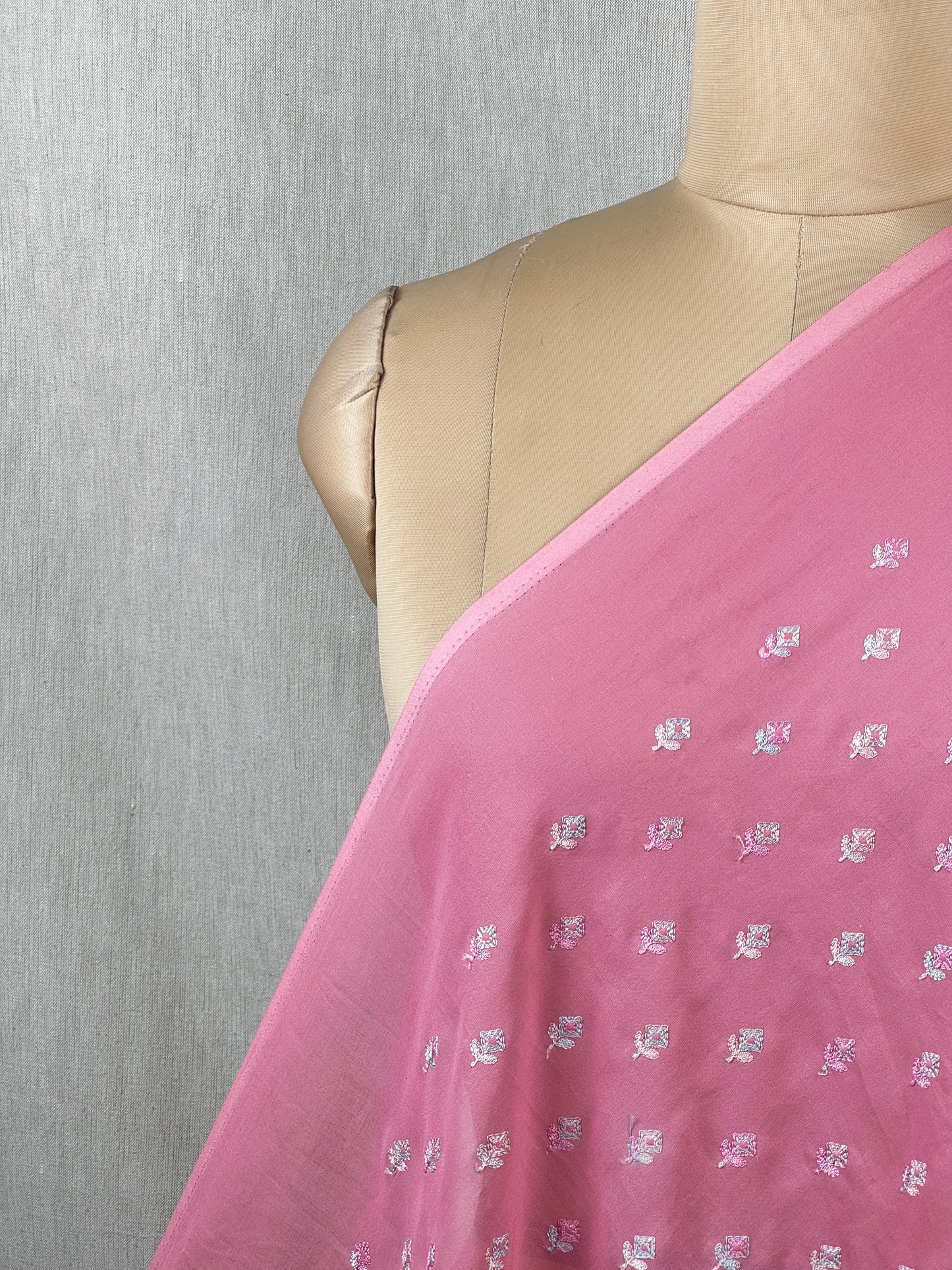 Embroidered Voile Cotton  Fabric