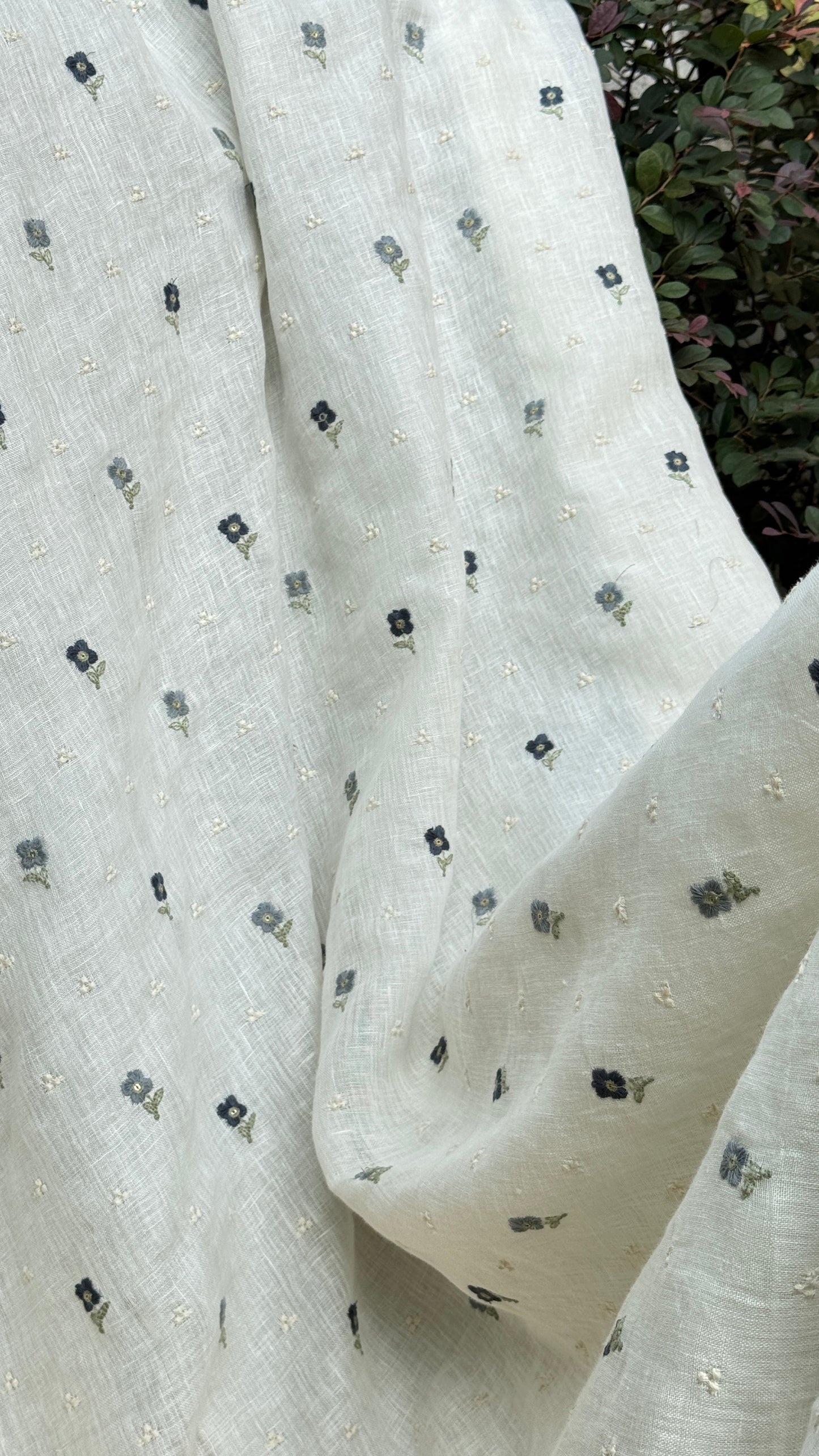 Embroidered Linen Fabric
