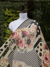 Digital Printed Banarasi Mul Chanderi Fabric