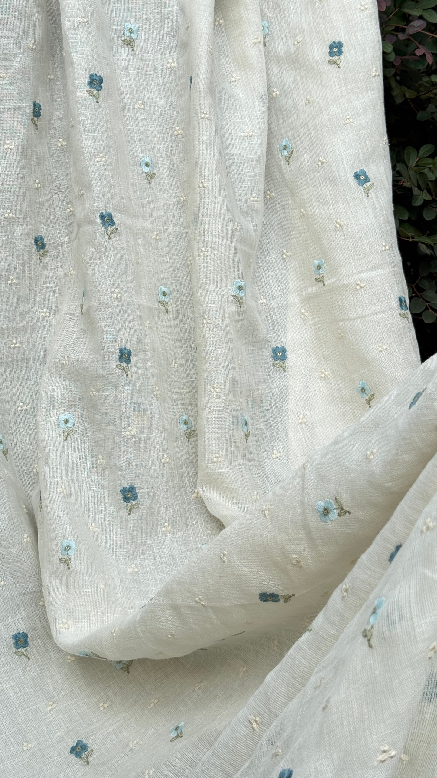 Embroidered Linen Fabric